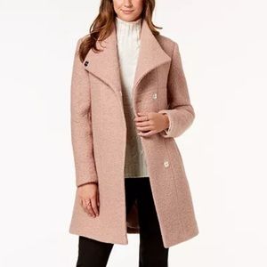 Kenneth Cole Asymmetrical Bouclé Walker Coat